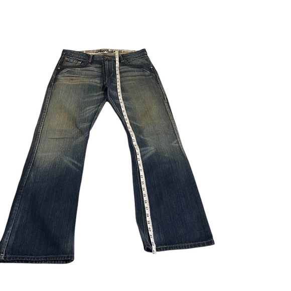 Vintage Levi’s SilverT ab Slim Boot Men's Jeans Blue Leather Trim Studded 34x32 - Picture 9 of 10